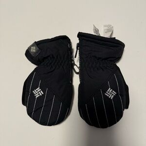 Columbia Black Mittens with Logo